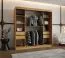 Armadio scorrevole Moldoveanu 17 | Rovere Artisan | 2 metri | 10 scomparti | Specchio ovale