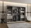 Armadio scorrevole 2,5 m cashmere | Specchio ovale | 10 scomparti | 2 barre appendiabiti | Moldoveanu 24
