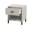 Comodino "Loznica" 02, color cashmere, gambe: nero, 1 scomparto, 1 cassetto, Bordi in ABS, 48 x 40 x 52 cm