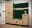 Pannello decorativo da parete moderno verde | 42 x 42 x 4 cm | Design attuale per interni