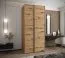 Armadio ad ante scorrevoli "Tampa", color rovere Artisan, 2 ante scorrevoli, 6 scomparti, 2 barre appendiabiti, Sistema "Soft-Close", bordi in ABS, 245,5 x 100 x 64 cm