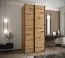 Armadio ad ante scorrevoli "Tampa", color rovere Artisan, 2 ante scorrevoli, 6 scomparti, 2 barre appendiabiti, Sistema "Soft-Close", bordi in ABS, 245,5 x 100 x 64 cm