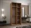 Armadio ad ante scorrevoli "Tampa", color rovere Artisan, 2 ante scorrevoli, 6 scomparti, 2 barre appendiabiti, Sistema "Soft-Close", bordi in ABS, 245,5 x 100 x 64 cm