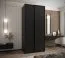 Armadio ad ante scorrevoli "Tampa", nero, 2 ante scorrevoli, 6 scomparti, 2 barre appendiabiti, Sistema "Soft-Close", bordi in ABS, 245,5 x 100 x 64 cm