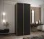 Armadio / Armadio con ante scorrevoli | 6 scomparti | 2 aste appendiabiti | 2450,5 x 120 x 64 cm | 6 ripiani | Chiusura ammortizzata | Colore: nero | 2 ante scorrevoli