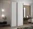 Armadio / Armadio con ante scorrevoli | 6 scomparti | 245,5 x 140 x 65 cm | 6 ripiani | 2 aste appendiabiti | 2 ante scorrevoli | Colore: bianco | Chiusura ammortizzata