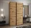 Armadio / Armadio con ante scorrevoli | 245,5 x 150 x 64 cm | 2 ante scorrevoli | 2 aste appendiabiti | 6 scomparti | 6 ripiani | Colore: rovere Artisan
