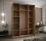 Armadio / Armadio con ante scorrevoli | 245,5 x 190 x 64 cm | 11 scomparti | 2 ante scorrevoli | 2 aste appendiabiti | Chiusura ammortizzata | Specchio | Colore: rovere Artisan