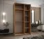 Armadio / Armadio con ante scorrevoli | 245,5 x 140 x 64 cm | 6 scomparti | 2 aste appendiabiti | 2 ante scorrevoli | Chiusura ammortizzata | Specchio | Colore: cashmere
