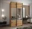 Armadio / Armadio con ante scorrevoli | 2 aste appendiabiti | 2 ante scorrevoli | Chiusura ammortizzata | Specchio | 245,5 x 130 x 64 cm | Colore: rovere Artisan | 6 scomparti