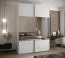 Armadio ad ante scorrevoli "Tampa", bianco, 2 ante scorrevoli, 11 scomparti, 2 barre appendiabiti, 1 specchio, Sistema "Soft-Close", 245,5 x 180 x 64 cm