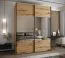 Armadio ad ante scorrevoli "Tampa", color rovere Artisan, 2 ante con specchio, 11 scomparti, 2 barre appendiabiti, Sistema "Soft-Close", 245,5 x 200 x 64 cm