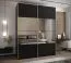 Armadio ad ante scorrevoli "Tampa", nero, 2 ante con specchio, 11 scomparti, 2 barre appendiabiti, Sistema "Soft-Close", 245,5 x 200 x 64 cm