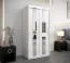 Armadio ad ante scorrevoli "Polos" 01 con specchio, bianco opaco - 200 x 100 x 62 cm (h x l x p)