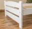 Letto singolo 118, faggio massello, bianco, incl. rete a doghe - 100 x 200 cm