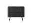 Comodino Sloughia 14 nero | Frontale a doghe elegante | Metallo e ABS | 55 x 63 x 38 cm