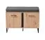 Set ingresso Crina 5 pezzi | Armadio, specchio, cassettiera, scarpiera con cuscino | Rovere grigio, ABS