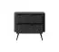 Comodino Sloughia 14 nero | Frontale a doghe elegante | Metallo e ABS | 55 x 63 x 38 cm