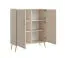 Madia "Egaleo" 05, beige, maniglie e gambe: metallo, 4 ante, 6 scomparti, bordi in ABS, 105,5 x 40,5 x 122,5 cm