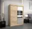 Armadio ad ante scorrevoli "Aizkorri" 03A con specchio, rovere Sonoma - 200 x 150 x 62 cm (h x l x p)