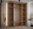 Armadio Mina ante scorrevoli rovere/nero | Look moderno | Ampio spazio | Doghe in rovere | 235,2 x 190 x 60 cm