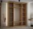 Mobiletto salvaspazio con specchi Mina | Rovere/nero | Ampia capacità | Ideale per soggiorno | 235,2 x 200 x 60 cm