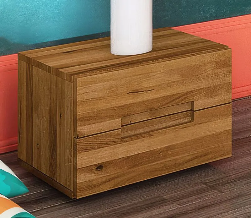 Comodino Kapiti 11 | Rovere massello selvatico oliato | 30 x 40 x 35 cm | 2 cassetti Soft Close