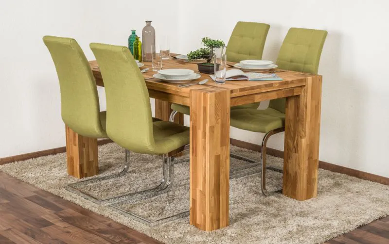Tavolo da pranzo in rovere massello oliato | 140 x 90 cm | Design moderno e robusto