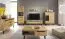 Tavolino moderno con cassetto Polmadie 01 | Rovere Artisan e nero | 46 x 107 x 67 cm