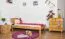 Letto singolo "Wooden Nature" 02, rovere massello, oliato - 100 x 200 cm (l x l)