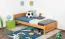 Letto singolo in pino massello color ontano 80 | Rete a doghe inclusa | 100 x 200 cm | Design moderno