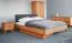 Letto matrimoniale Timaru 03 | Faggio massello oliato | 200 x 200 cm | Testiera imbottita