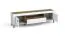 Mobile TV Barbe 22 | Bianco opaco e rovere | 1 cassetto, 3 scomparti, vani aperti | Maniglie nere | 51,5 x 177 x 40 cm