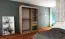 Armadio 3 ante scorrevoli con specchio Bisaurin nero | Design moderno | 200 x 150 x 62 cm