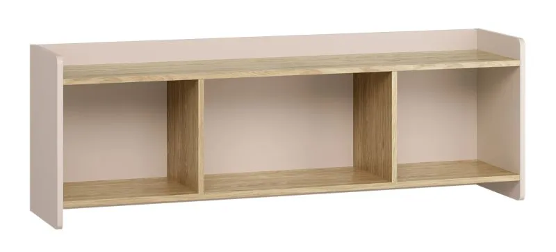 Mensola "Mirinay" 11, beige / rovere, 3 scomparti, bordi in ABS, 137 x 30 x 46 cm