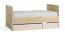 Letto singolo regolabile "Miriany" 19 | Beige e rovere | 2 cassetti | Rete a doghe sollevabile | 90 x 160 - 200 cm