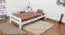 Letto 1 piazza e mezza pino massello laccato bianco A11 | Rete a doghe inclusa | 120 x 200 cm