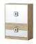 Cassettiera per cameretta "Fabian" 09 | Rovere marrone chiaro, bianco e grigio | 110 x 80 x 40 cm