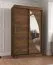 Armadio ad ante scorrevoli "Jorasses" 26, color noce, 1 anta a specchio, 5 scomparti, guide in alluminio, impiallacciatura in PVC, larghezza: 1,2 m