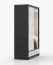 Armadio scorrevole Lusatian 02 | Bianco/Nero | Specchio frontale | 2 ante | 6 scomparti | 2 cassetti | 218 x 150 x 61 cm