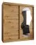 Guardaroba scorrevole Lagginhorn 13 | Rovere Artisan | 1,8 m | Specchio | 10 scomparti | 2 barre appendiabiti | Guide in alluminio