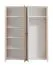Armadio guardaroba Brus 01 | Rovere Artisan e bianco | 1 anta specchio | 6 scomparti | 203,5 x 157,5 x 53 cm