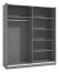 Armadio scorrevole Kule 02 grigio grafite | 6 scomparti | 1 barra appendiabiti | 210 x 179 x 62,5 cm