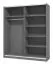 Armadio scorrevole Kule 02 grigio grafite | 6 scomparti | 1 barra appendiabiti | 210 x 179 x 62,5 cm