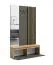 Appendiabiti ingresso 202 x 120 x 34 cm | Rovere Artisan e grigio grafite | 2 ante, 2 scomparti, specchio, 5 ganci
