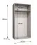 Armadio con ante a specchio "Zainab" 12, bianco, maniglie: nero, 1 scomparto, 1 barra appendiabiti, Sistema "Soft-Close", 100 x 52 x 202 cm