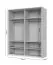 Armadio battente Neiafu 36 | 4 ante Soft-Close | 6 ripiani | Cashmere | 226x187x60 cm | Piedini regolabili