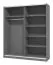Cameretta moderna Kule 4 pezzi | Grigio grafite | Armadio, cassettiera, 2 comodini | Protezione ABS