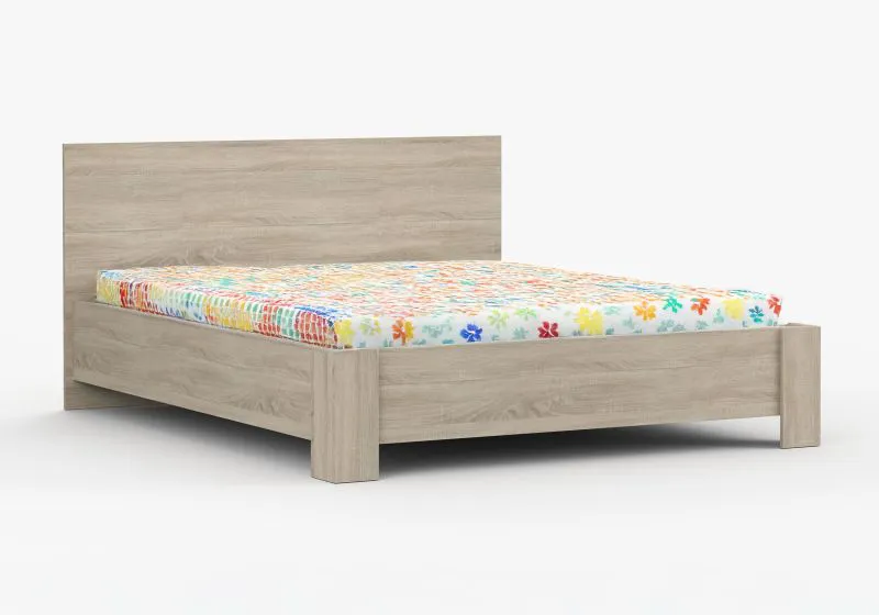 Letto matrimoniale rovere Sonoma | Rete a doghe inclusa | Pannello antigraffio e antiumidità | 160 x 200 cm