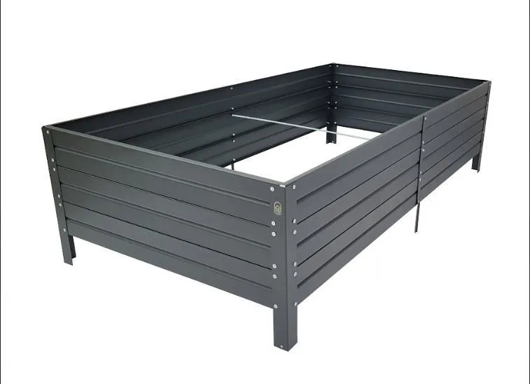 Letto rialzato da giardino 150 x 75 cm | Grafite galvanizzato | Resistente alle intemperie | Montaggio rapido